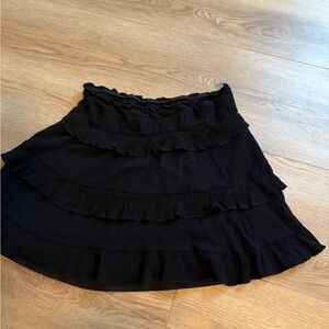 Altar'd State Black Ruffled Skater Skirt